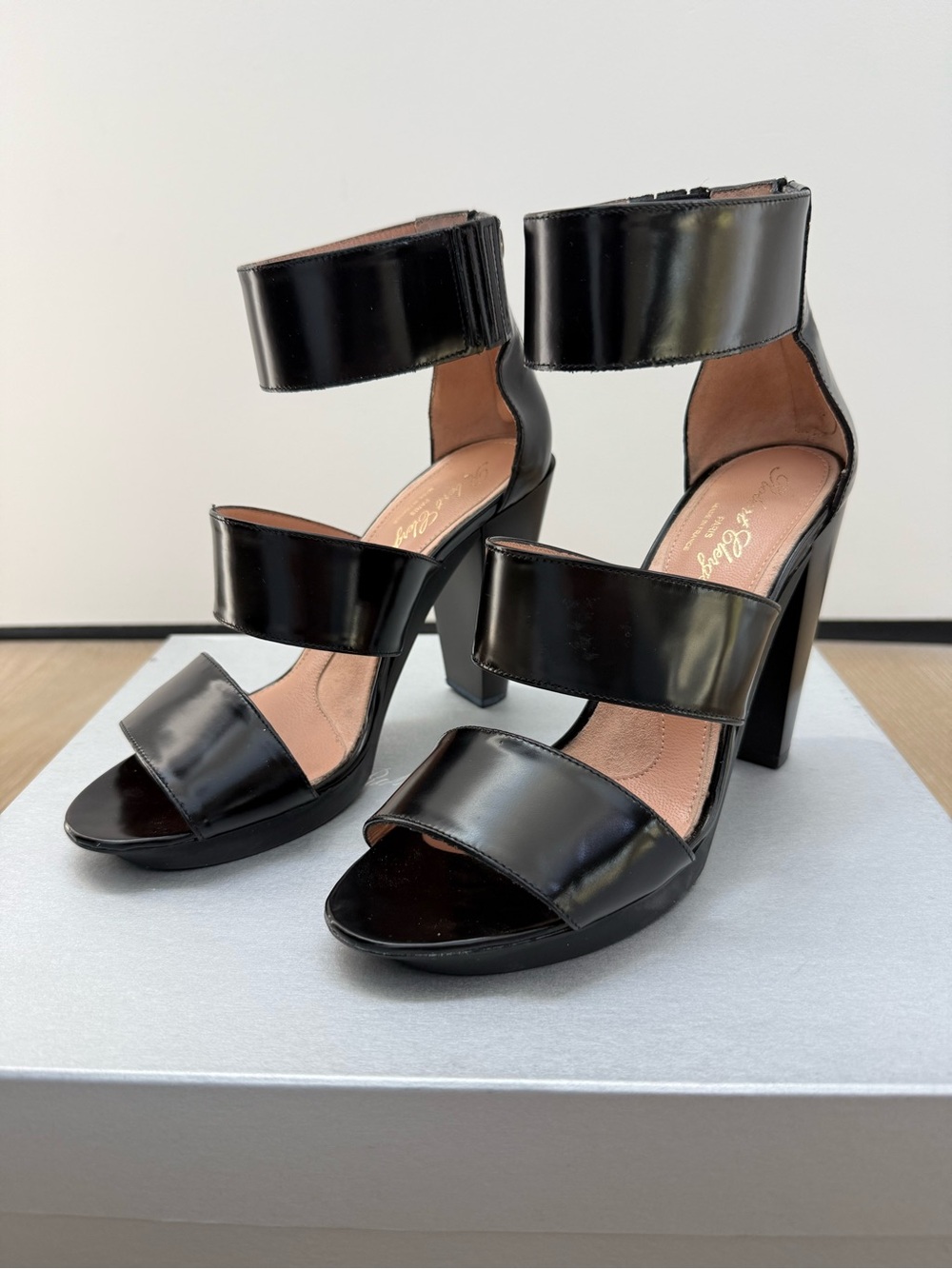 Black leather Robert Clergerie “Xima” heel sandals - EU 39.5 US 9